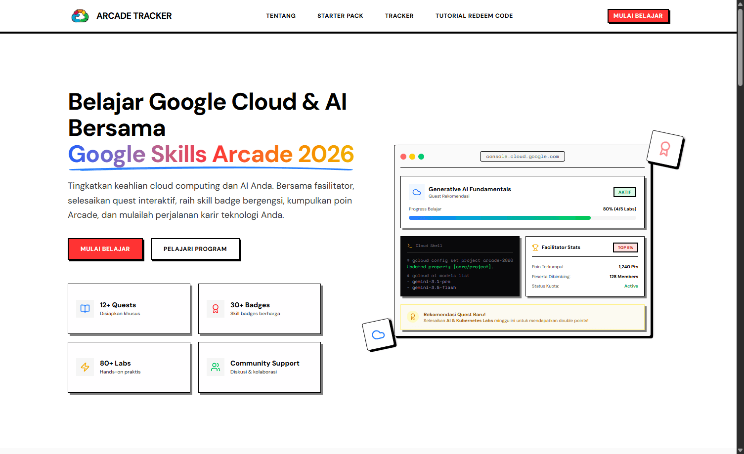 Google Cloud Arcade Tracker